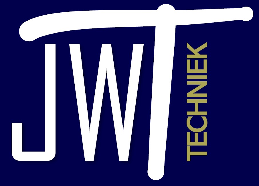 Logo van JWT Techniek, een bedrijf gespecialiseerd in innovatieve technologieën en oplossingen voor de landbouwsector, waaronder schoonmaakrobots van het merk Washpower.